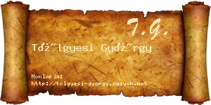 Tölgyesi György névjegykártya